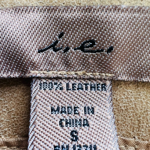 New with Tag I.E. Tan leather jacket - Picture 6 of 8